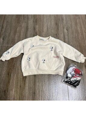 Zara Kids Snoopy Peanuts Embroidered Sweatshirt 3Y